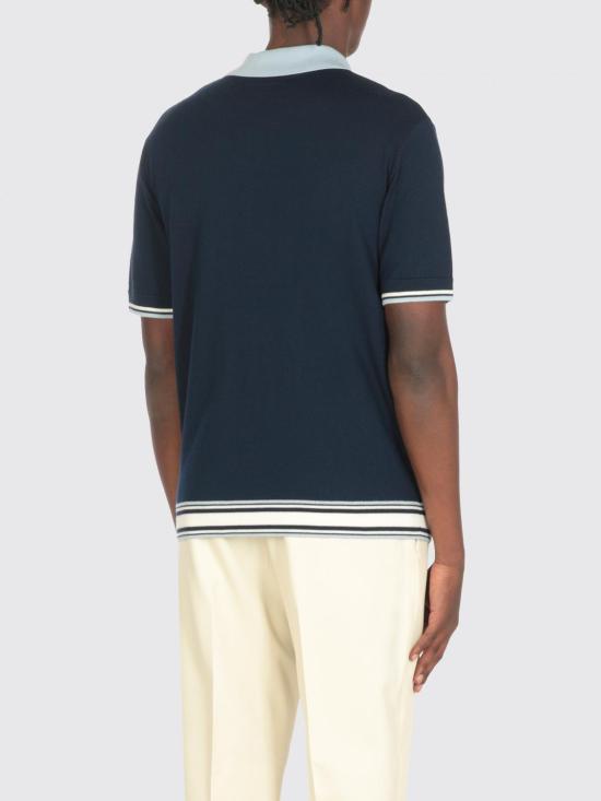 25FW 카사블랑카 폴로 티셔츠 MPF25KW1002 01 Blue - CASABLANCA