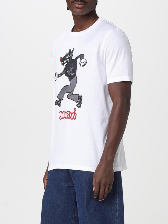 25FW 마르니 반팔 티셔츠 HUMU0198EPUSCY45 PRW01 White - MARNI