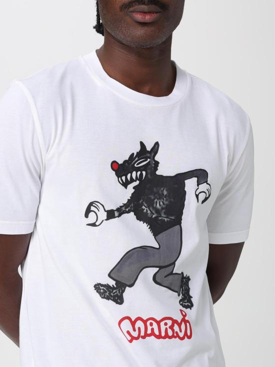 25FW 마르니 반팔 티셔츠 HUMU0198EPUSCY45 PRW01 White - MARNI