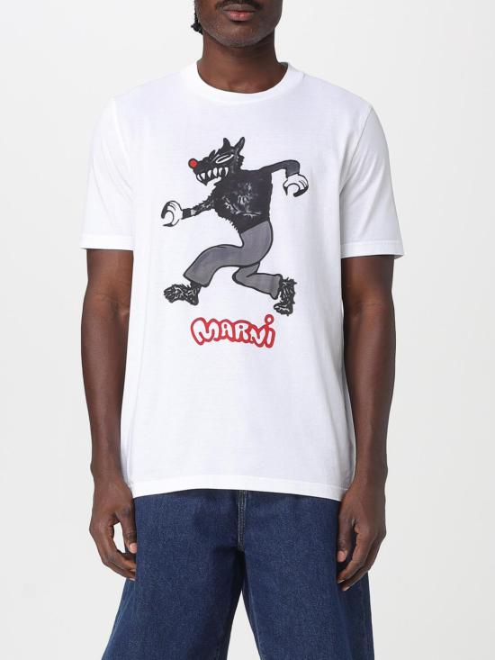 25FW 마르니 반팔 티셔츠 HUMU0198EPUSCY45 PRW01 White