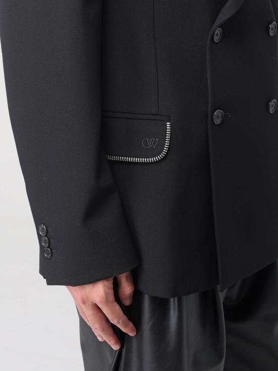 25FW 오프화이트 수트 자켓 OMEN072F23FAB002 1010 Black - OFF WHITE