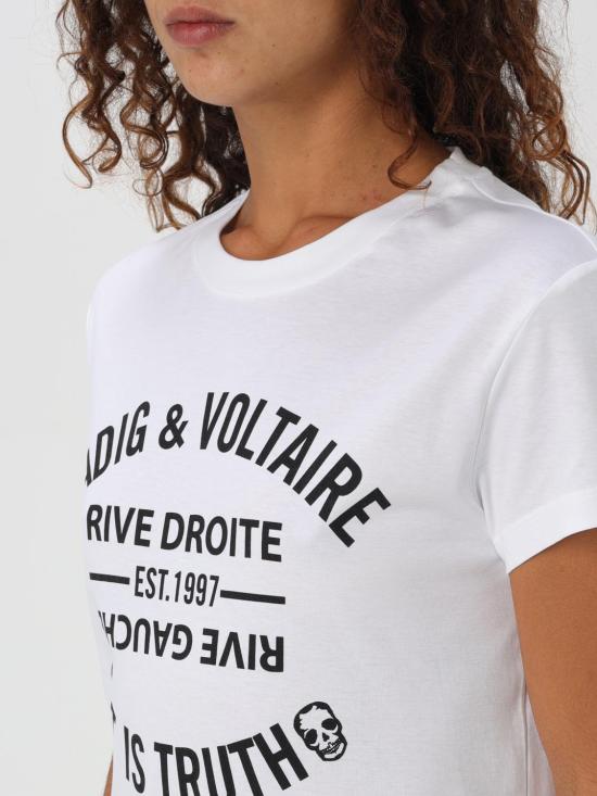 25FW 자딕앤볼테르 반팔 티셔츠 JWTS02769 101 White - ZADIG & VOLTAIRE