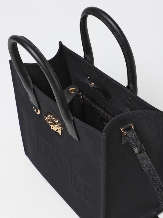 25FW 베르사체 La Medusa 라 메두사 캔버스 토트백  10058611A03095 1B00V Black - VERSACE