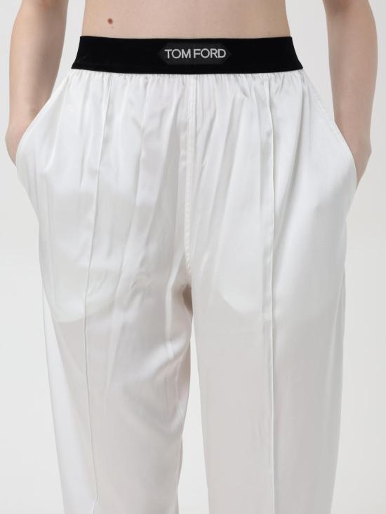 25FW 톰포드 로고 밴딩 파자마 팬츠  PAW397FAX881 AW013 Beige - TOMFORD