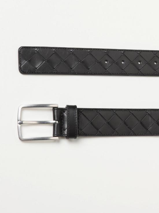25FW 보테가베네타 인트레치아토 레더 벨트 609182V3IM1 8803 Black - BOTTEGA VENETA