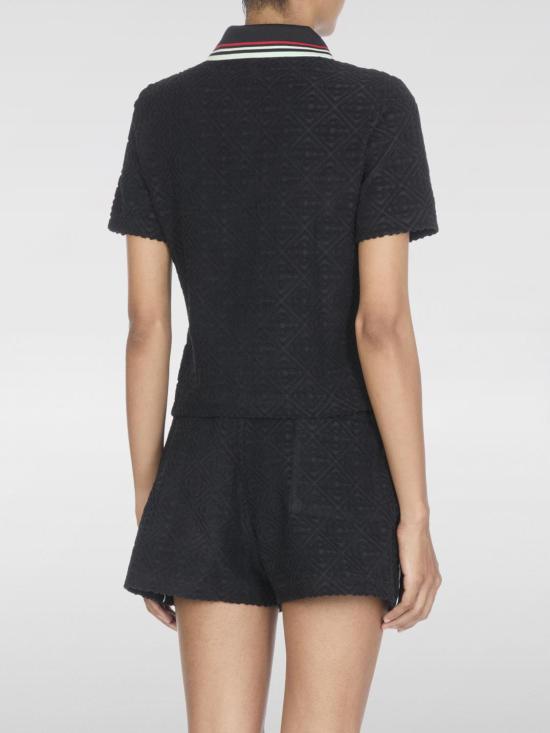 25FW 카사블랑카 폴로 티셔츠 WPF25JTP377 01 Black - CASABLANCA