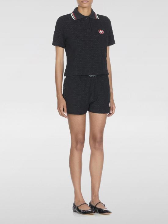 25FW 카사블랑카 폴로 티셔츠 WPF25JTP377 01 Black - CASABLANCA