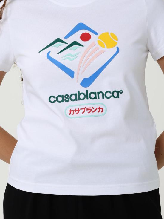 25FW 카사블랑카 반팔 티셔츠 WPF25JTS020 01 White 1 - CASABLANCA