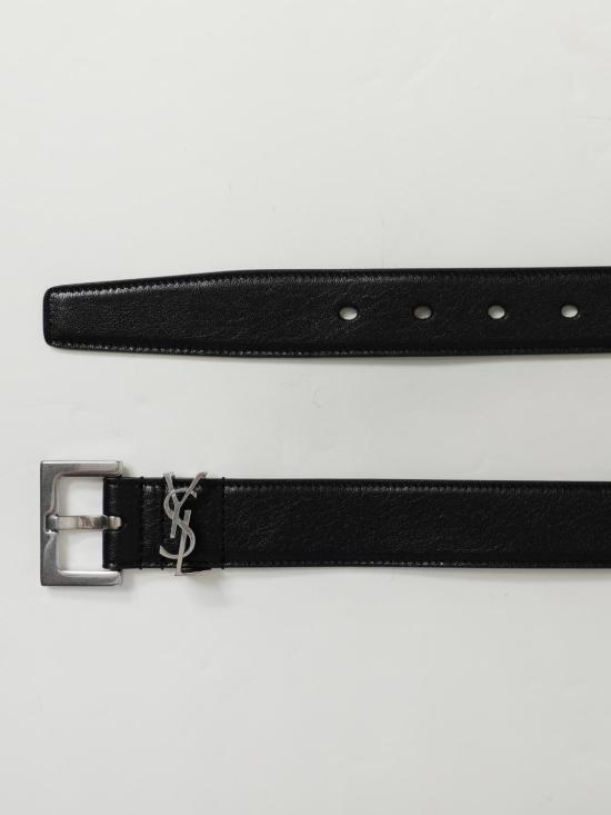 25FW 생로랑 모노그램 벨트 634440BRM0E 1000 Black - SAINT LAURENT