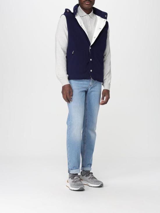 25FW 브루넬로 쿠치넬리 폴로 넥 캐시미어 스웨터 M2200295 CUH10 Grey - BRUNELLO CUCINELLI