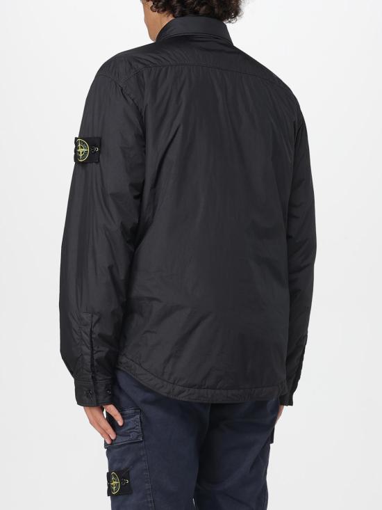 25FW 스톤 아일랜드 크링클 랩스 NY 리사이클 나일론 안티 드롭 윈드 레지스턴트 패딩 셔츠 Q100006S0A23 V0029 Black - STONE ISLAND