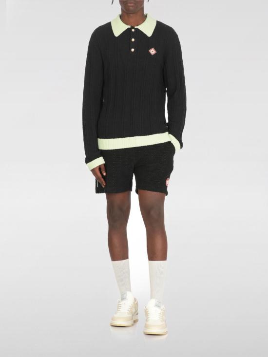 25FW 카사블랑카 폴로 티셔츠 MPF25KW1000 01 Black - CASABLANCA