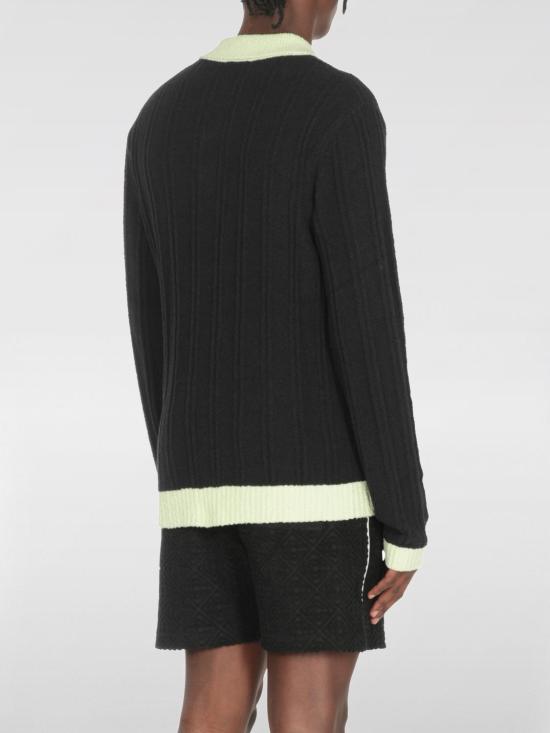 25FW 카사블랑카 폴로 티셔츠 MPF25KW1000 01 Black - CASABLANCA