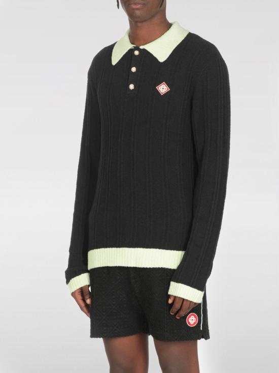 25FW 카사블랑카 폴로 티셔츠 MPF25KW1000 01 Black