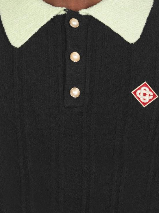 25FW 카사블랑카 폴로 티셔츠 MPF25KW1000 01 Black - CASABLANCA