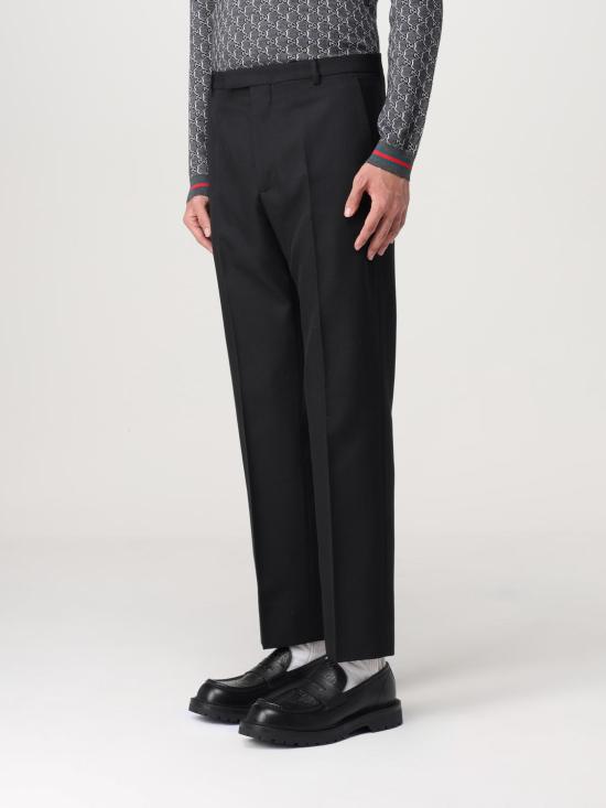 25FW 구찌 울 블렌드 트윌 트라우저 791156ZAMII 1000 Black - GUCCI