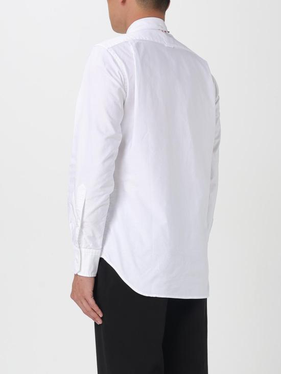 25FW 톰브라운 옥스포드 클래식 그로그랭 플래킷 셔츠 MWL010EF0313 100 White - THOM BROWNE
