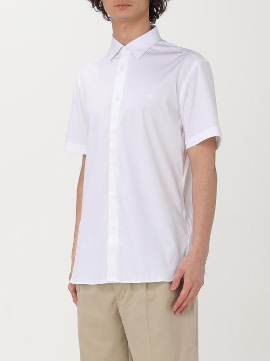 25FW 버버리 슬림핏 스트레치 코튼 셔츠 8079594 White - BURBERRY