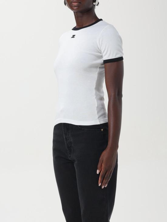 25FW 쿠레쥬 반팔 티셔츠 VESJTS017JS0070 0098 White - COURREGES