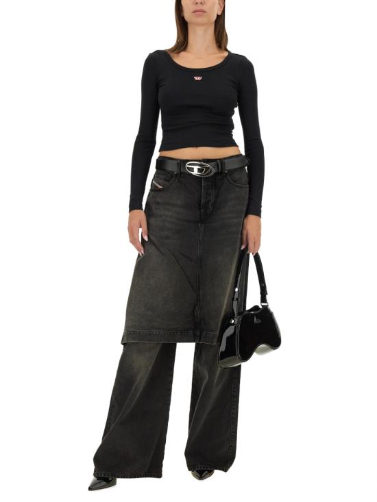 26SS 디젤 T 발레 D 로고 롱슬리브 티셔츠  A05106 0EJAI9XX BLACK - DIESEL