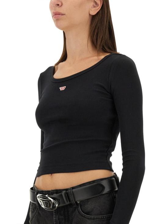 26SS 디젤 T 발레 D 로고 롱슬리브 티셔츠  A05106 0EJAI9XX BLACK - DIESEL