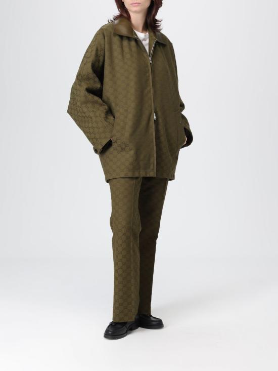 25FW 구찌 캔버스 팬츠 캔버스  837435Z7ADE 3602 Green - GUCCI