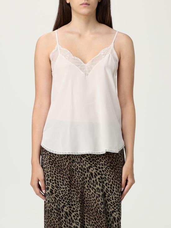 25FW 자딕앤볼테르 CHRISTY 크리스티 레이스 트리밍 실크 캐미솔 WWCR01313 102 Beige