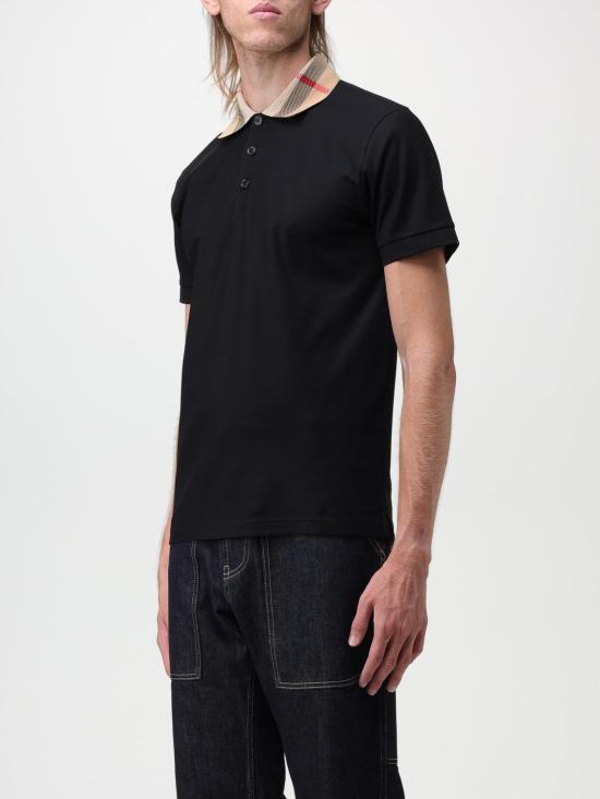 25FW 버버리 코튼 폴로 셔츠 8071620 Black - BURBERRY