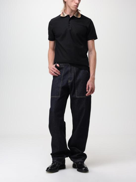 25FW 버버리 코튼 폴로 셔츠 8071620 Black - BURBERRY