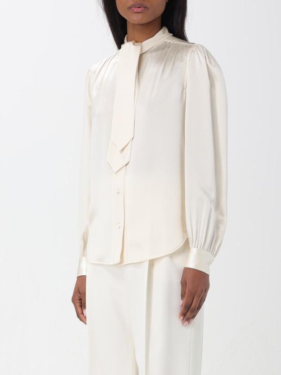 25FW 생로랑 블라우스 650235Y001W 9601 White - SAINT LAURENT