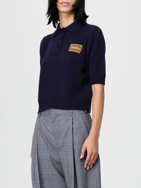 25FW 마르니 폴로 티셔츠 POMD0035E0UFX325 00B80 Blue - MARNI