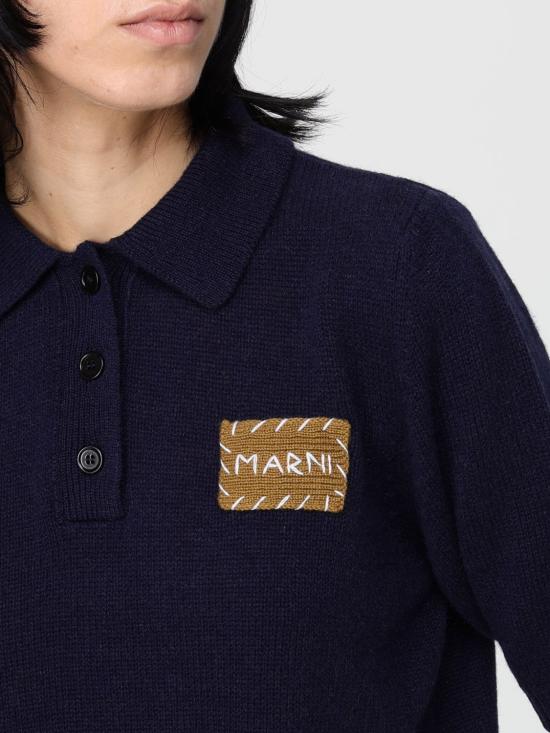 25FW 마르니 폴로 티셔츠 POMD0035E0UFX325 00B80 Blue - MARNI