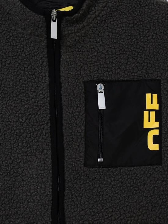 25FW [키즈] 오프화이트 캐주얼 자켓 OBEA023F25FAB001 0718 Grey - OFF WHITE