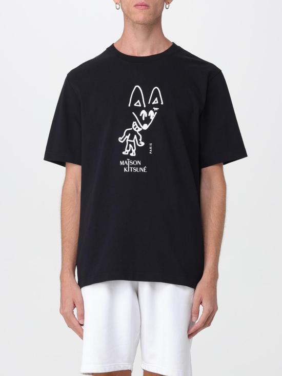 25FW 메종키츠네 파티 폭스 컴포트 티셔츠 PM00116KJ7025 P199 Black