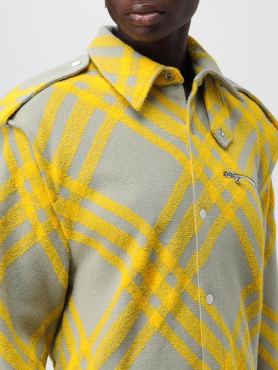 25FW 버버리 체크 울 블렌드 셔츠 8077274 Yellow - BURBERRY