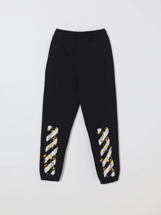 25FW [키즈] 오프화이트 트레이닝/조거 팬츠 OBCH001F25FLE002 1018 Black - OFF WHITE
