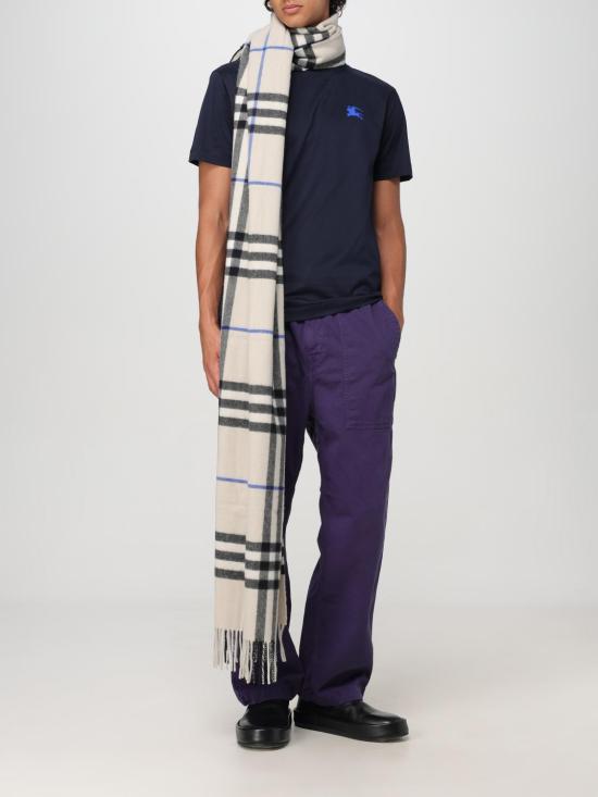 25FW 버버리 EKD 자수 반팔 티셔츠 8091396 Blue - BURBERRY