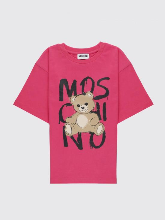 25FW [키즈] 모스키노 티셔츠 HNM05GLAA20 50541 Fuchsia