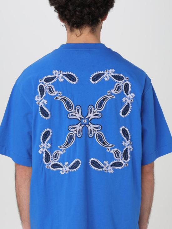 25FW 오프화이트 반팔 티셔츠 OMAA120S24JER003 4601 Blue - OFF WHITE