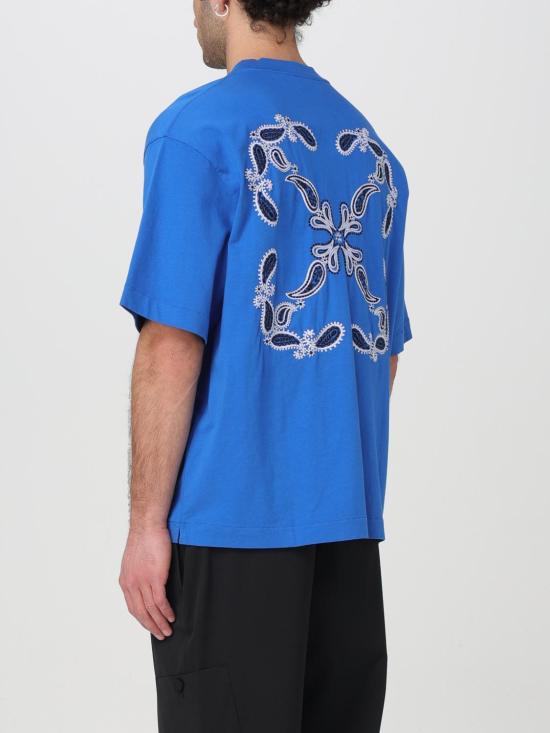 25FW 오프화이트 반팔 티셔츠 OMAA120S24JER003 4601 Blue - OFF WHITE