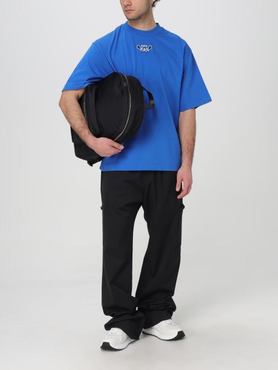 25FW 오프화이트 반팔 티셔츠 OMAA120S24JER003 4601 Blue - OFF WHITE