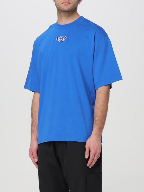 25FW 오프화이트 반팔 티셔츠 OMAA120S24JER003 4601 Blue - OFF WHITE