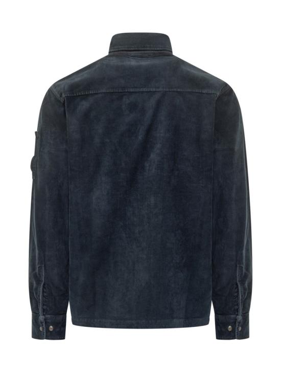 25FW 씨피 컴퍼니 렌즈 와펜 코드로이 집업 오버셔츠 19CMOS097A0064100 888 BLUE - C.P. COMPANY