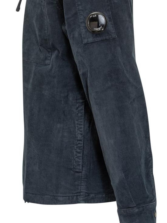 25FW 씨피 컴퍼니 렌즈 와펜 코드로이 집업 오버셔츠 19CMOS097A0064100 888 BLUE - C.P. COMPANY