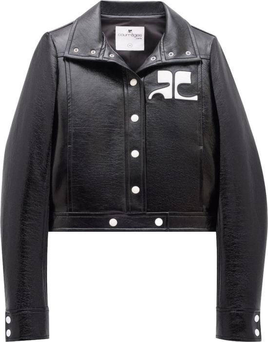 26FW 쿠레쥬 가죽 자켓 PERCBL005VY00149999 BLACK