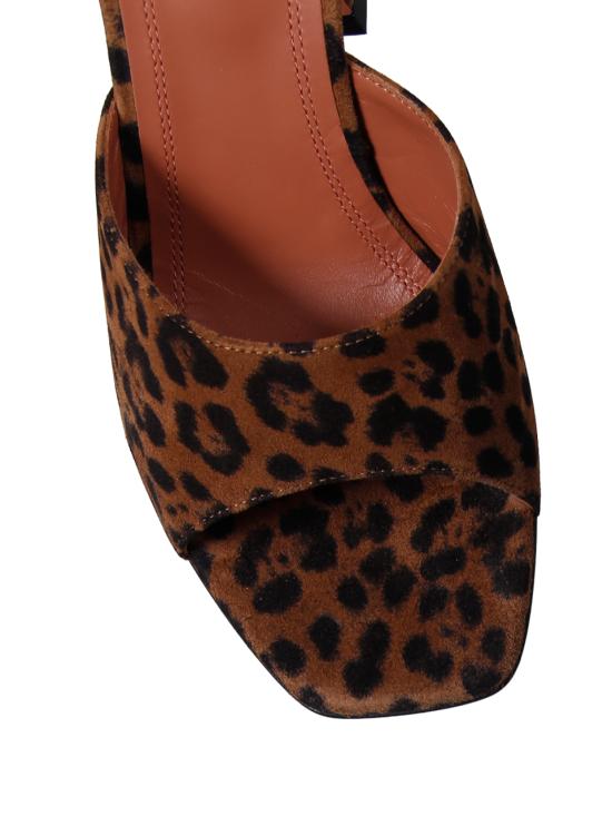 25FW 아미나 무아디 힐/펌프스 LUPITA SLIPPER 95 SUEDE LEOPARD - AMINA MUADDI