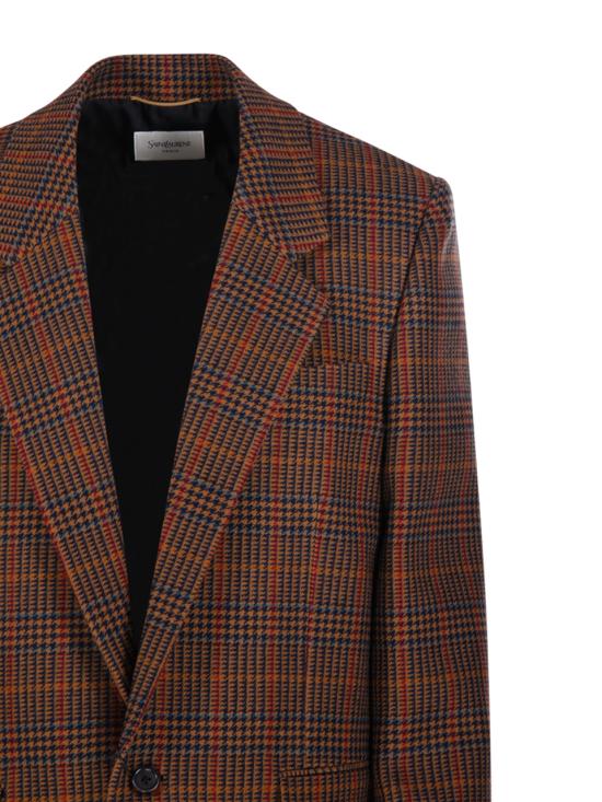 25FW 생로랑 수트 자켓 842593 Y3J59 2034 MARRON MULTICOLORE - SAINT LAURENT