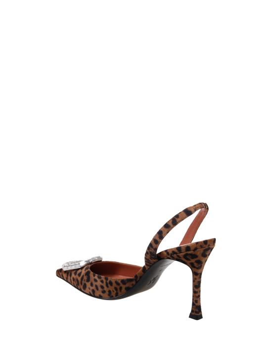 25FW 아미나 무아디 힐/펌프스 CAMELIA SLING 90 SUEDE LEOPARD - AMINA MUADDI