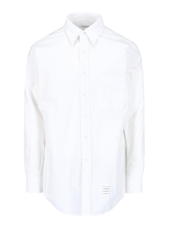 25SS 톰브라운 옥스포드 클래식 그로그랭 플래킷 셔츠 MWL010E F0313100 White