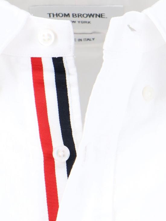 25SS 톰브라운 옥스포드 클래식 그로그랭 플래킷 셔츠 MWL010E F0313100 White - THOM BROWNE